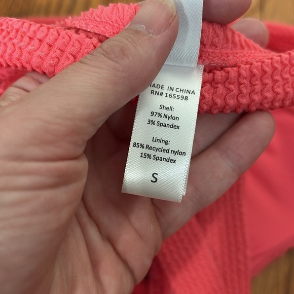 Andie Bikini Set 90s High Waist Seersucker Textured Grapefruit size‎ S NWOT - Picture 2 of 5